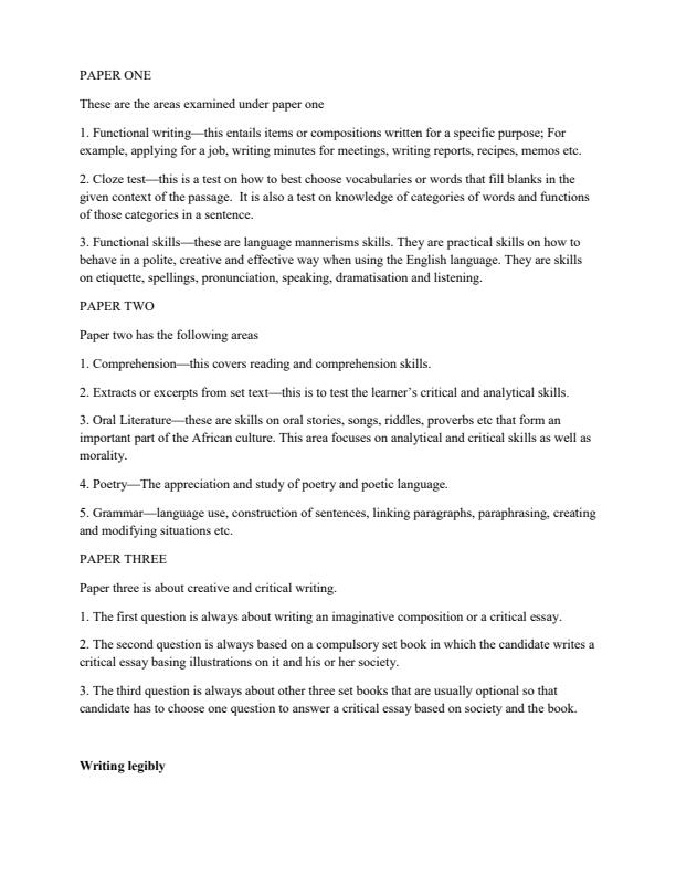 Page 1 – Secondary English Grammar and Literature Notes – Kenyaplex