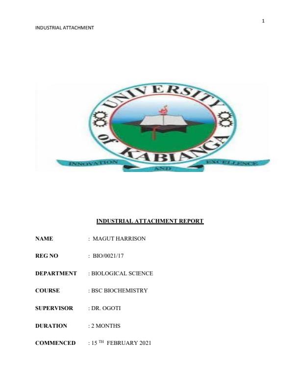 Page 1 – Industrial attachment Report for Regional Veterinary Investigation Laboratory, Eldoret – Kenyaplex