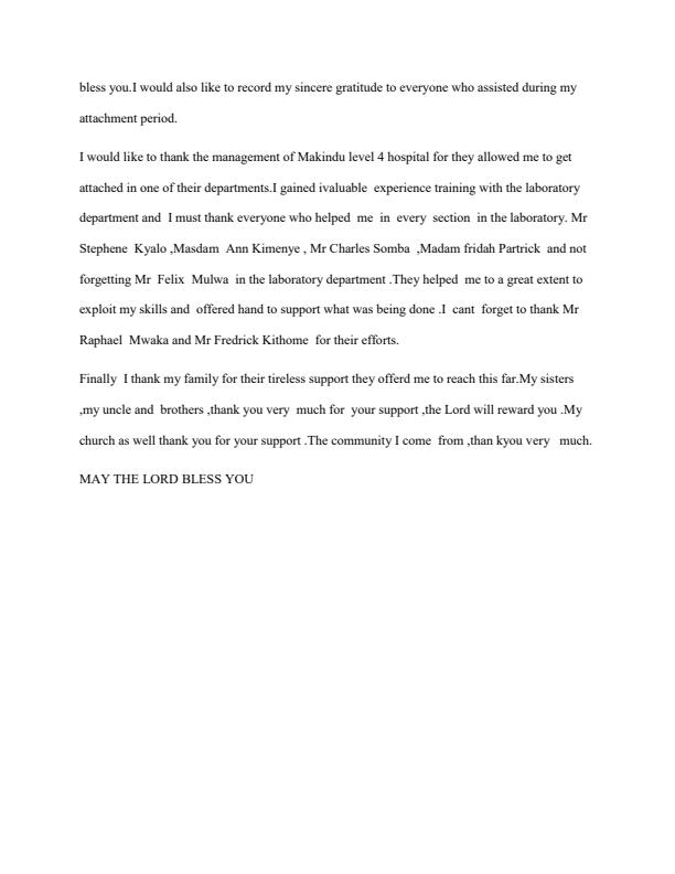 Page 4 – Bsc Biochemistry Industrial Attachment Report at Makindu Level 4 Hospital – Kenyaplex
