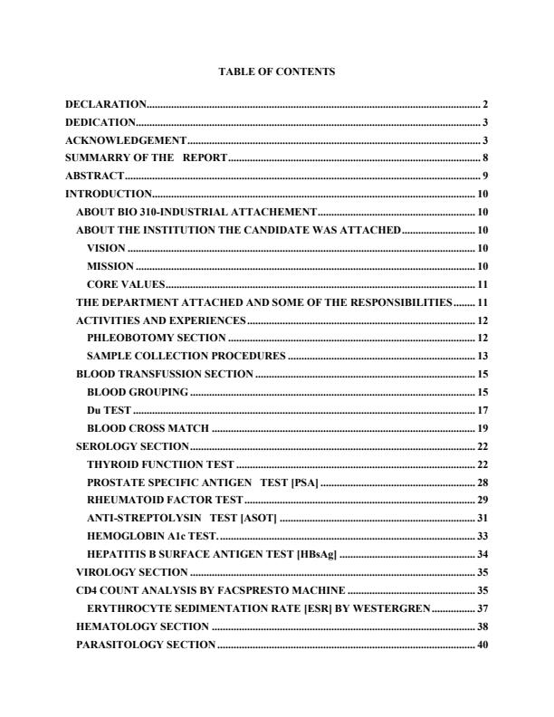 Page 5 – Bsc Biochemistry Industrial Attachment Report at Makindu Level 4 Hospital – Kenyaplex