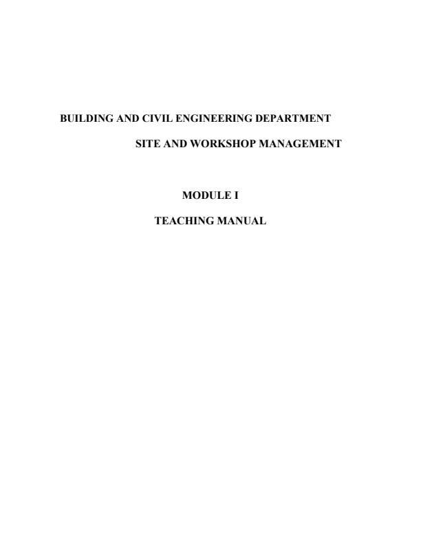 Page 1 – Site and Workshop Management Notes – Kenyaplex