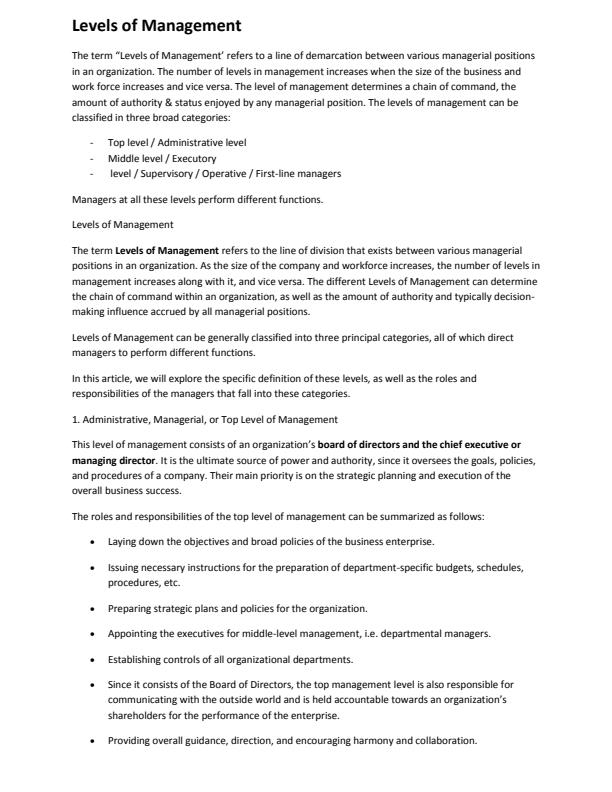 Page 2 – Fundamentals of Management Notes – Kenyaplex