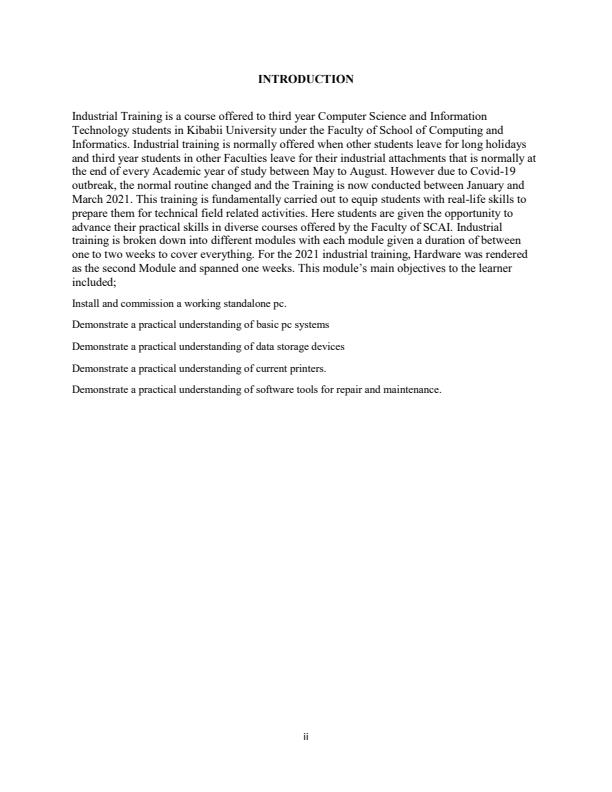 Report on Computer Repair and Maintenance (Industrial Training) 11540