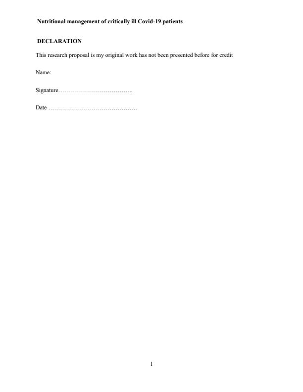 Page 2 – Nurses Knowledge and Attitude on the Nutritional Management of Critically ill Covid-19 Patients – Kenyaplex