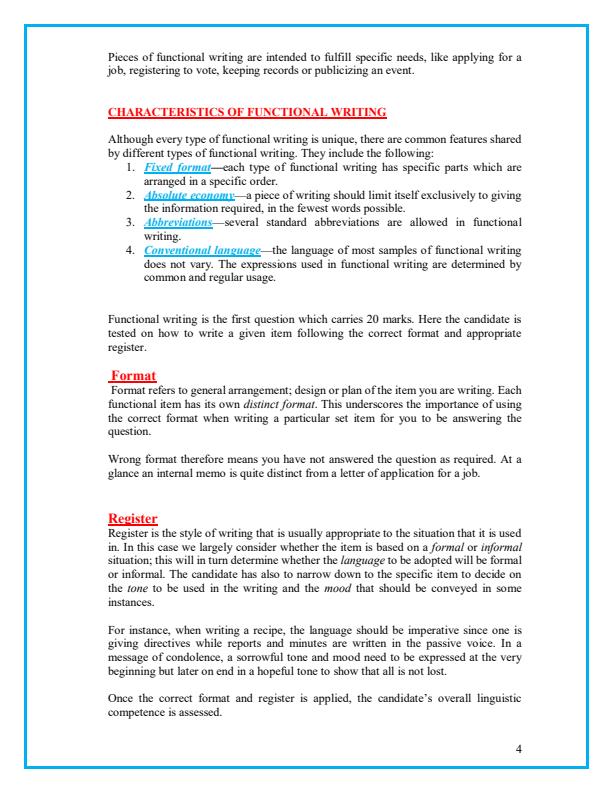 Page 4 – Functional Skills KCSE English Paper 1 Simplified – Kenyaplex