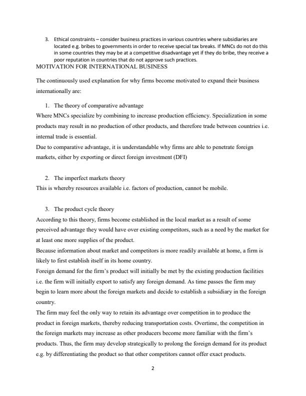 Page 2 – BBM 415 Multi-National/International Financial Management Notes – Kenyaplex