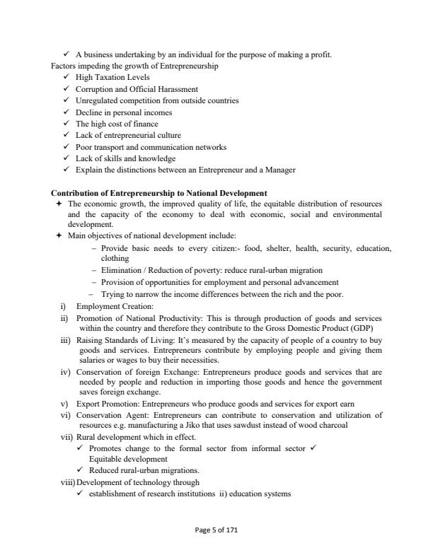 Page 5 – Craft certificate in catering and accommodation operations: entrepreneurship education lecture notes – Kenyaplex
