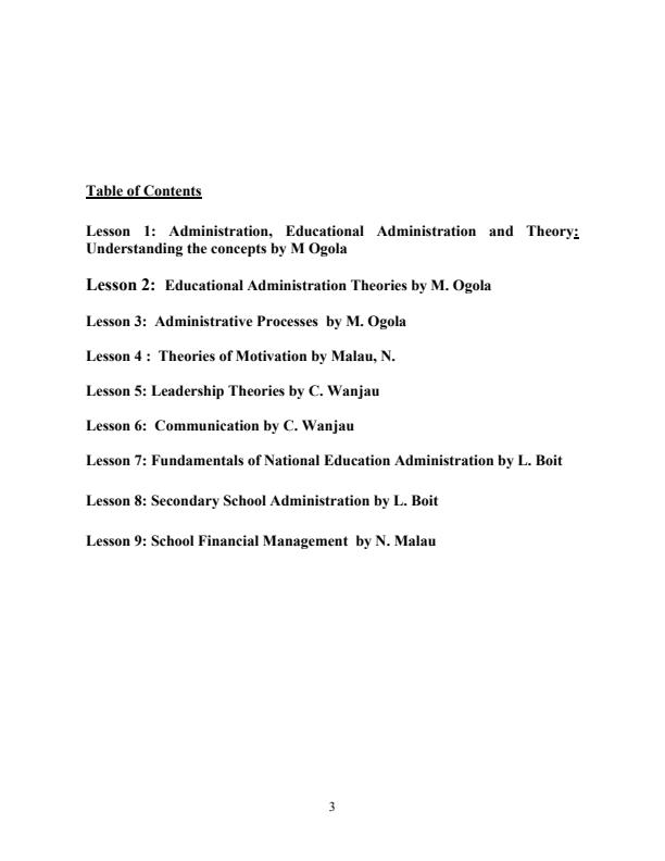 Page 2 – EMP 400: Educational Management and Administration Notes – Kenyaplex