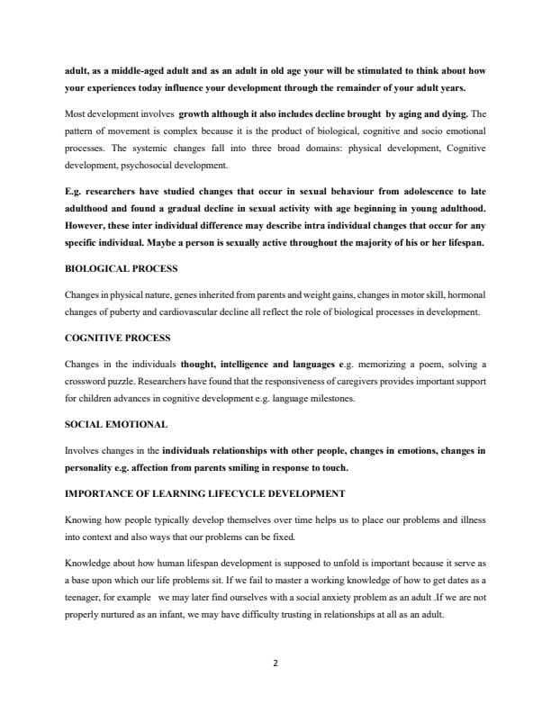 Page 2 – APS 106: Introduction to Life Cycle Development Notes – Kenyaplex