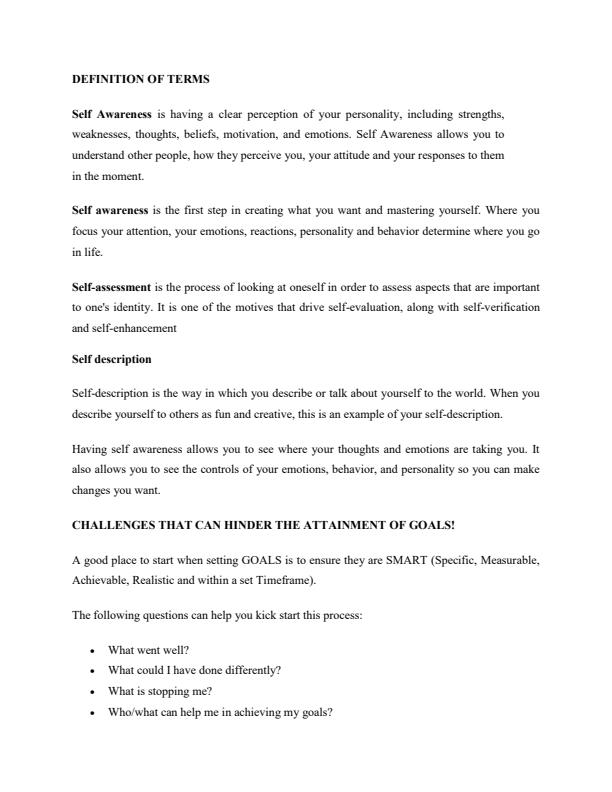 Page 3 – Diploma in Information Communication Technology: Introduction to Life Skills Notes – Kenyaplex