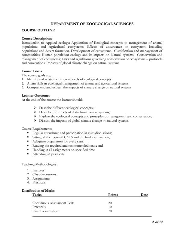 Page 1 – SZL 412: Applied Ecology Notes – Kenyaplex