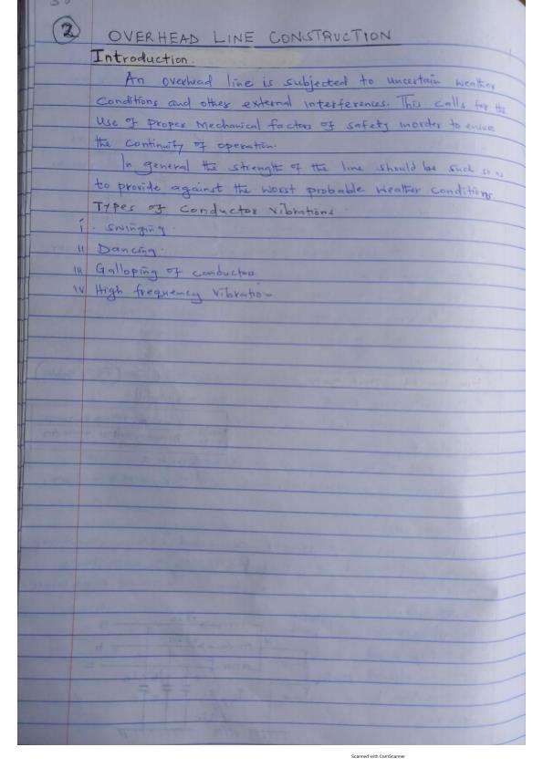 Page 1 – Overhead Line Construction, Sag and Corona Notes – Kenyaplex