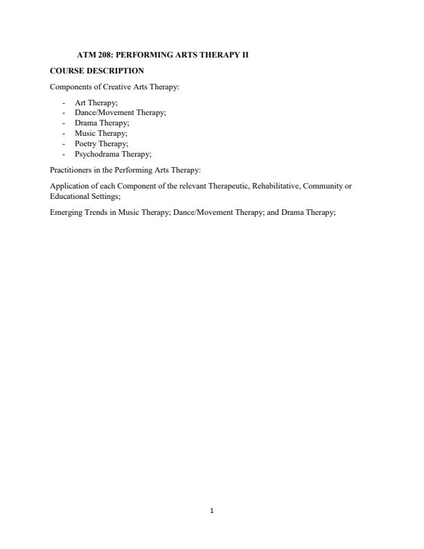Page 1 – ATM 208: performing arts therapy notes 2nd year – Kenyaplex