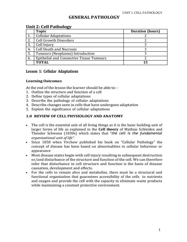 Page 1 – Cell Pathology Notes – Kenyaplex