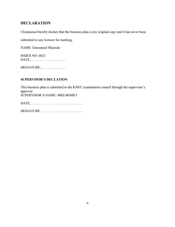 Page 2 – Sample Pig Production Business Plan – Kenyaplex