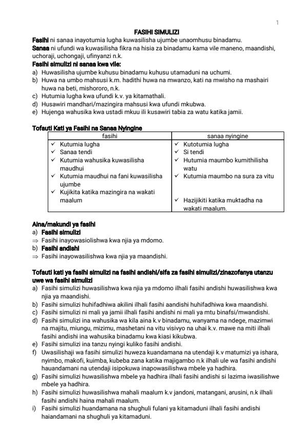 Page 1 – Fashili Simulizi For High School – Kenyaplex