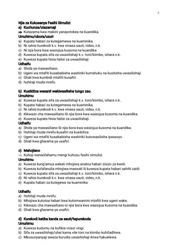 Page 4 – Fashili Simulizi For High School – Kenyaplex