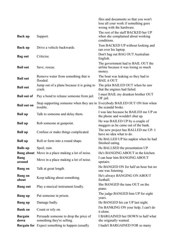 Page 3 – Detailed Phrasal Verb List – Kenyaplex