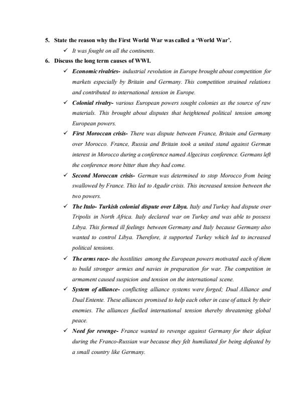 Page 2 – History and Government Form 4 Chapter 1 Questions and Answers on World Wars – Kenyaplex