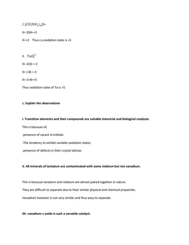 Page 2 – Comparative Study of Transition Elements Questions and Answers – Kenyaplex