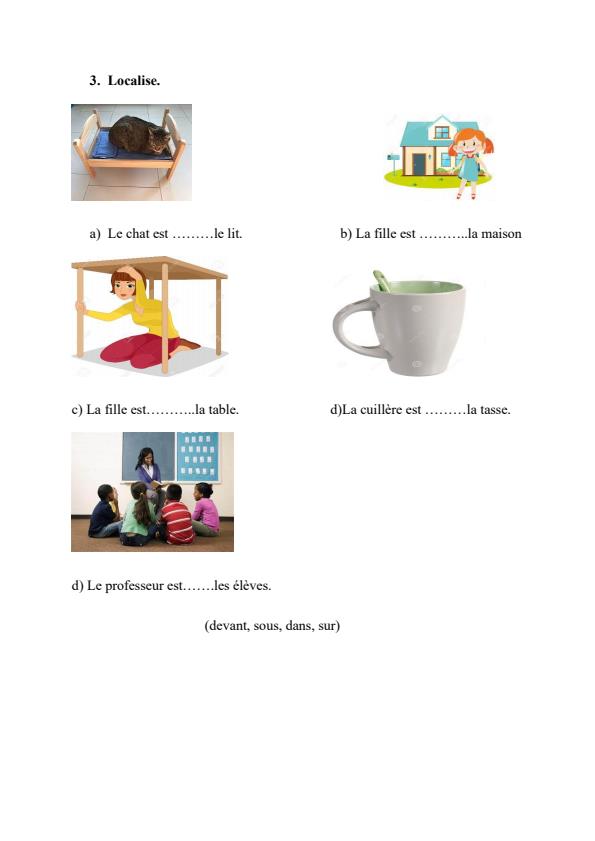 Page 2 – Grade 4 French: Sub Strand - Localiser, Les sentiments – Kenyaplex