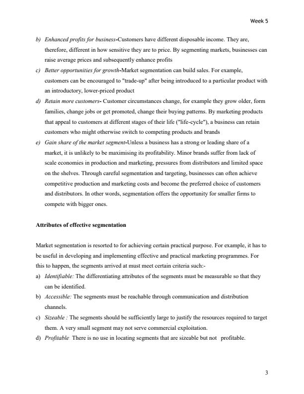 Page 3 – Market Segmentation, Targeting  and Positioning Notes – Kenyaplex