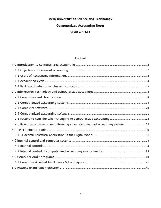 Page 1 – Computerized Accounting Notes – Kenyaplex
