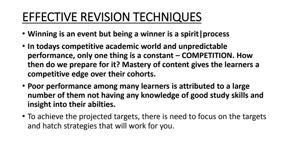 Page 1 – Effective Revision Techniques in High School – Kenyaplex
