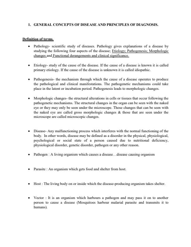 Page 2 – Medical Pathology I Notes – Kenyaplex