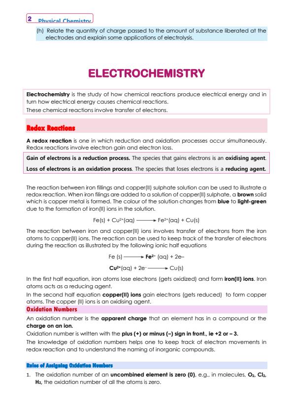 Form 4 Chemistry Electrochemistry Notes 12095