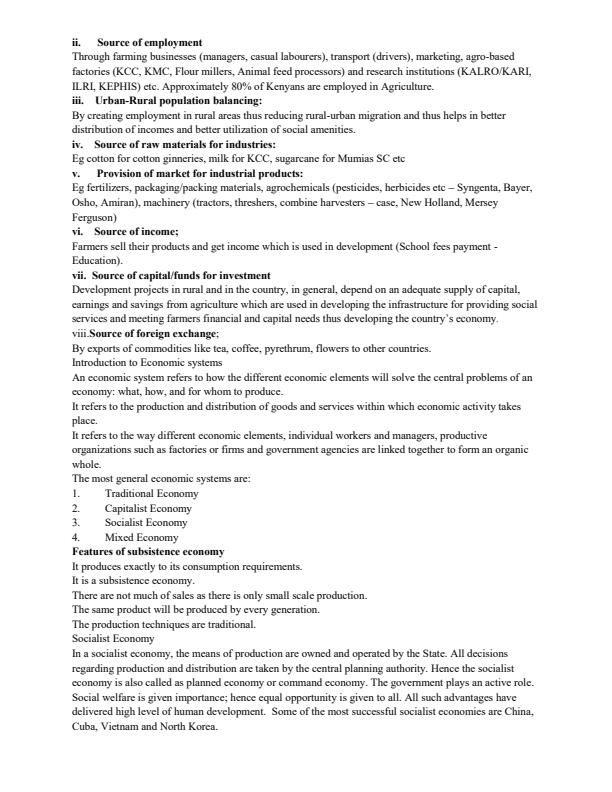Page 2 – Agricultural Economics Notes (Certificate in General Agriculture) – Kenyaplex