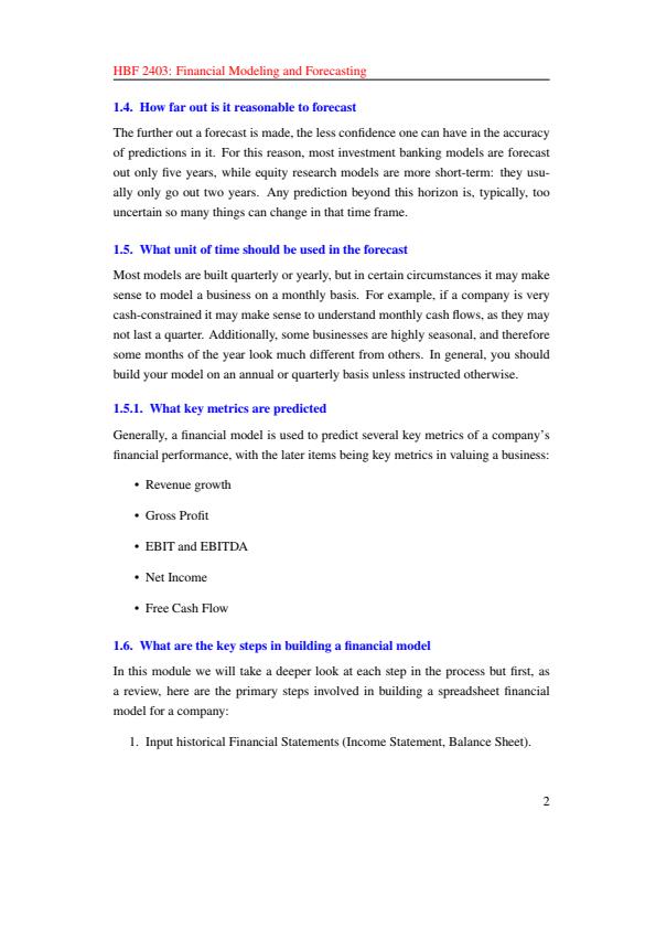 Page 2 – HBF 2403: Financial Modeling and Forecasting Notes – Kenyaplex