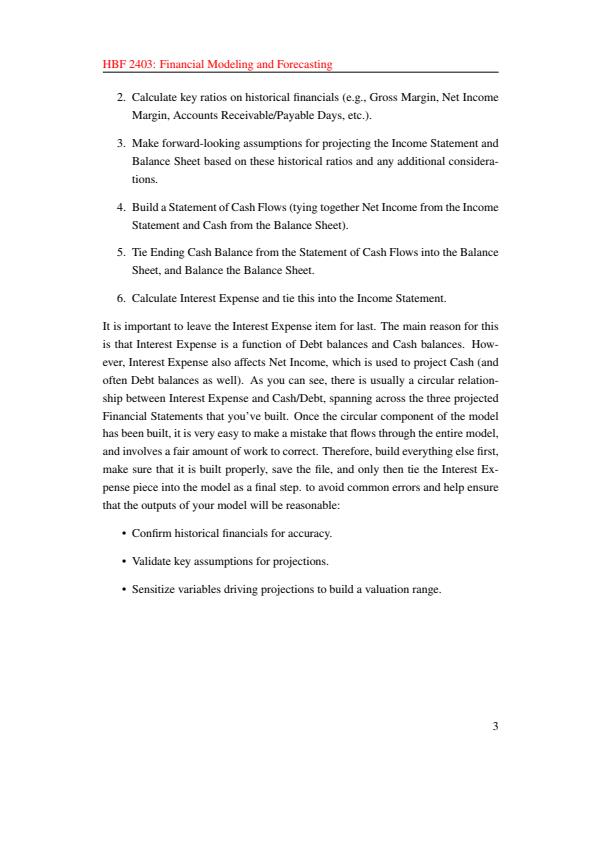 Page 3 – HBF 2403: Financial Modeling and Forecasting Notes – Kenyaplex