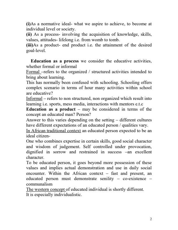 Page 2 – EDF 211: History of Education Notes for Bachelor of Education – Kenyaplex