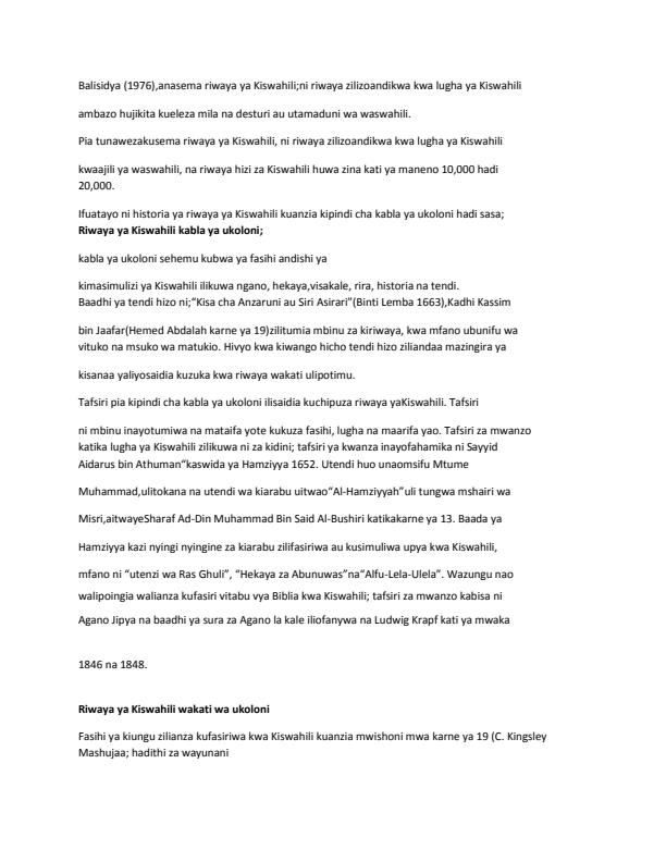 Page 2 – Historia ya Riwaya Andishi na Tamthilia Andishi. – Kenyaplex