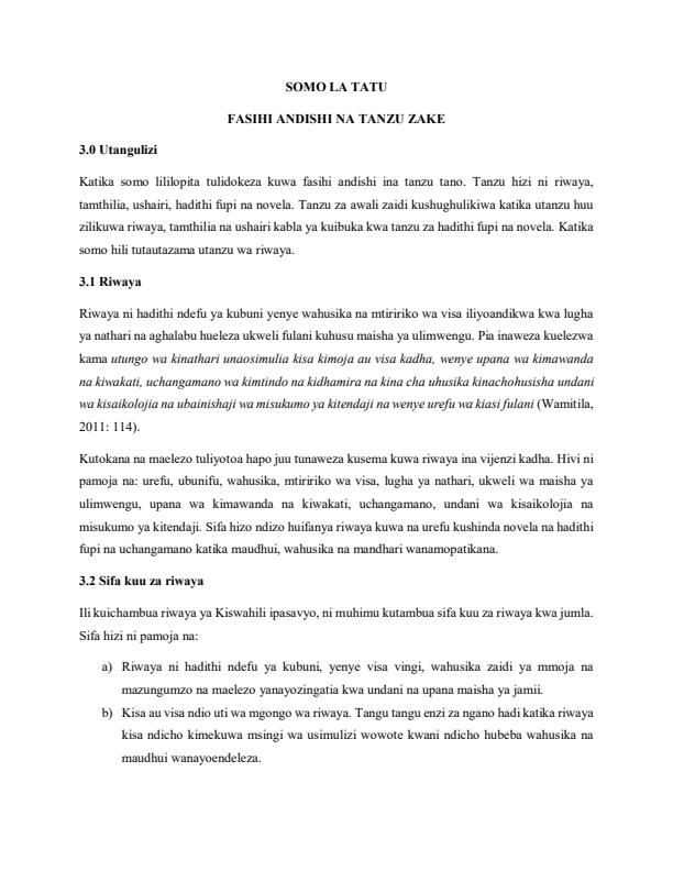 Page 1 – Fasihi Andishi na Tanzu Zake – Kenyaplex