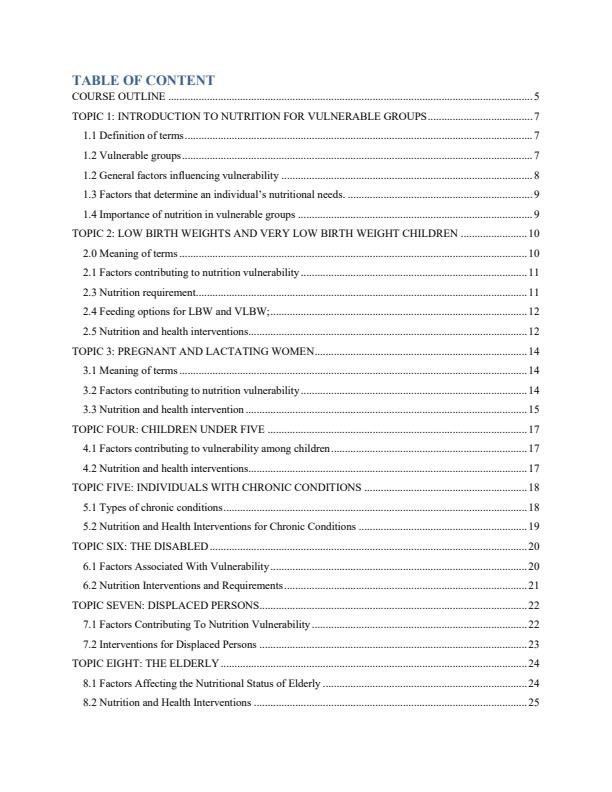 Page 2 – CND 205: Nutrition for Vulnerable groups – Kenyaplex