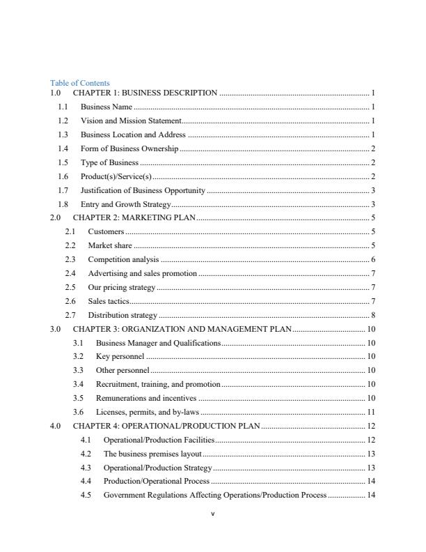Page 1 – Sample Cosmetic Shop Business Plan – Kenyaplex