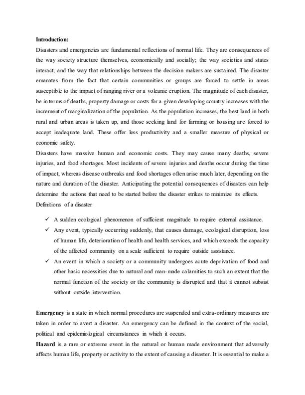 Page 1 – Disaster Management Notes for Diploma in Community Development – Kenyaplex