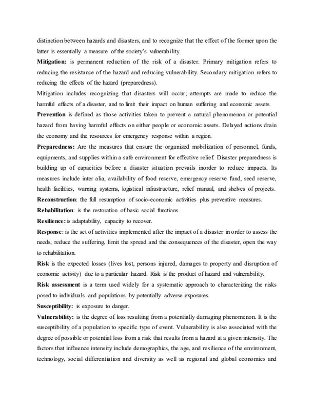 Page 2 – Disaster Management Notes for Diploma in Community Development – Kenyaplex