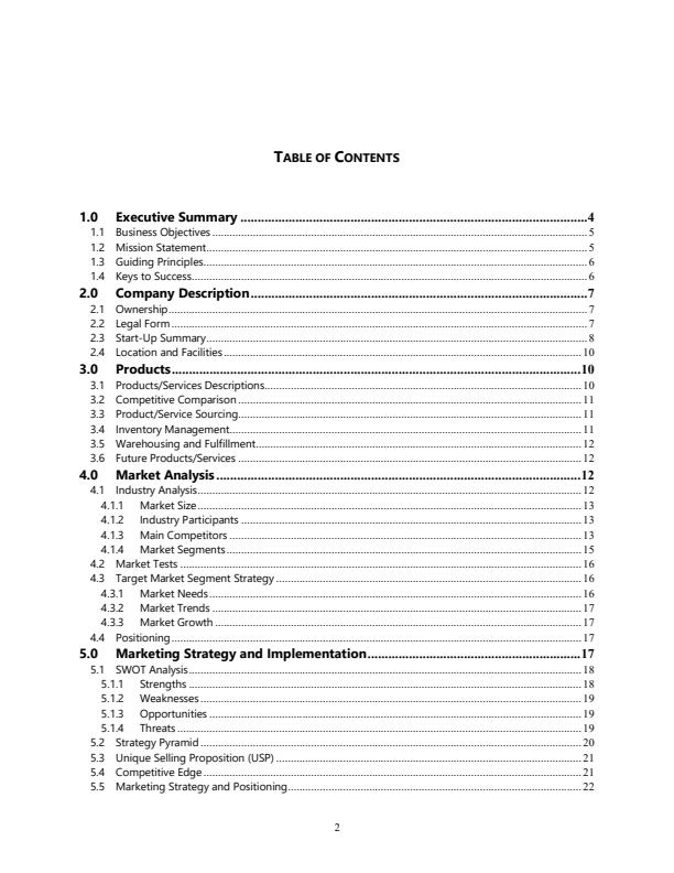 Page 1 – Sample Real Estate Business Plan – Kenyaplex