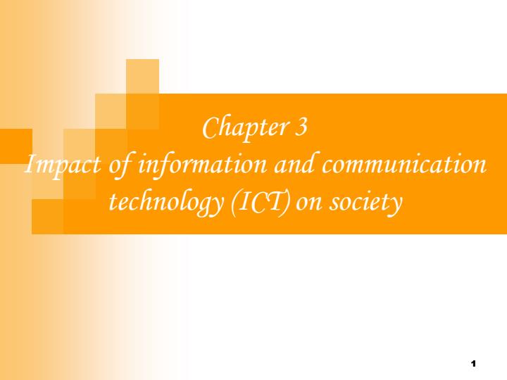 Page 1 – Form 4 Computer Studies Chapter 3 - Impact of Information and Communication Technology (ICT) on The Society Notes – Kenyaplex