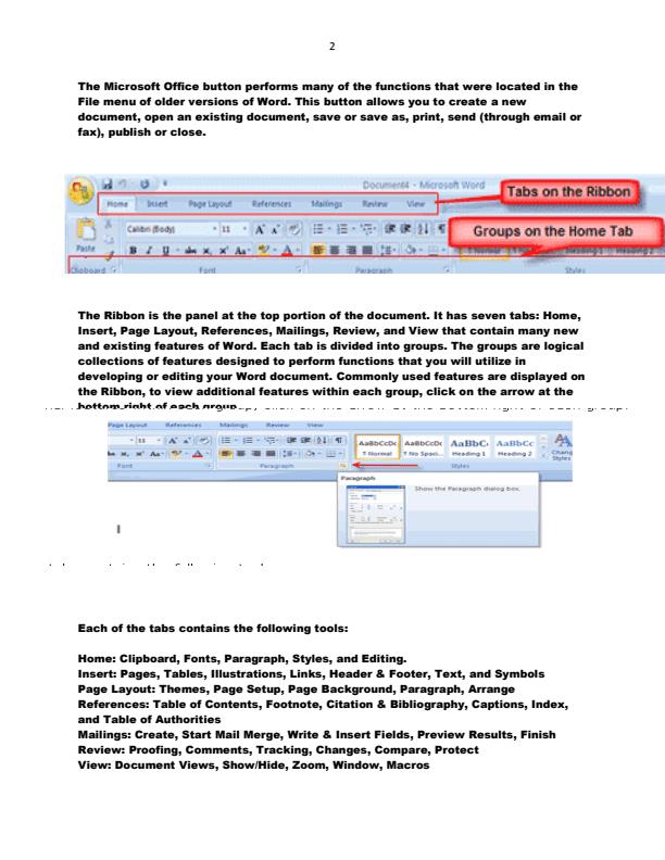 Page 2 – Microsoft Office 2007 Training Manual – Kenyaplex