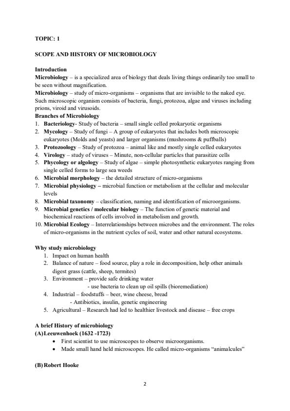 Page 1 – MICB 131: General Microbiology Notes – Kenyaplex