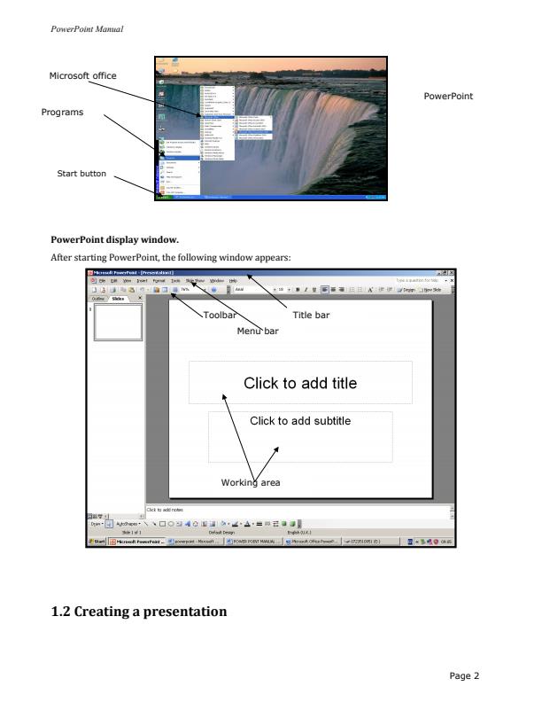 Page 1 –  New Computer Packages: Microsoft PowerPoint Training Manual - Notes – Kenyaplex