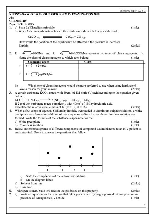 Page 1 – KCSE  Consolidated Trial Examinations Chemistry Booklet – Kenyaplex