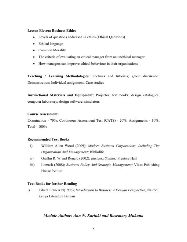 Page 4 – BBM 113: Introduction to Business Studies Notes – Kenyaplex