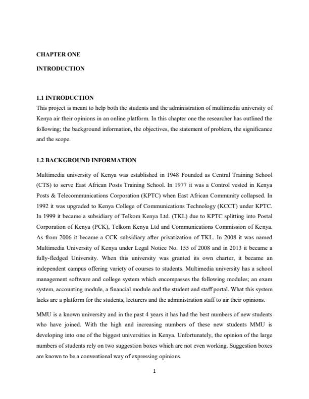 Page 1 – Campus Opinion Poll System Sample Documentation – Kenyaplex