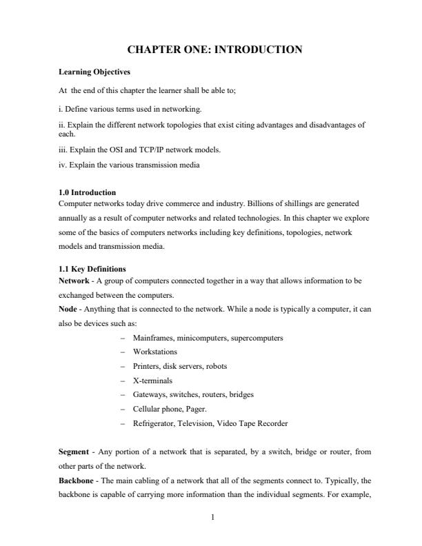 Page 1 – BIT 3204: Network Management Notes – Kenyaplex