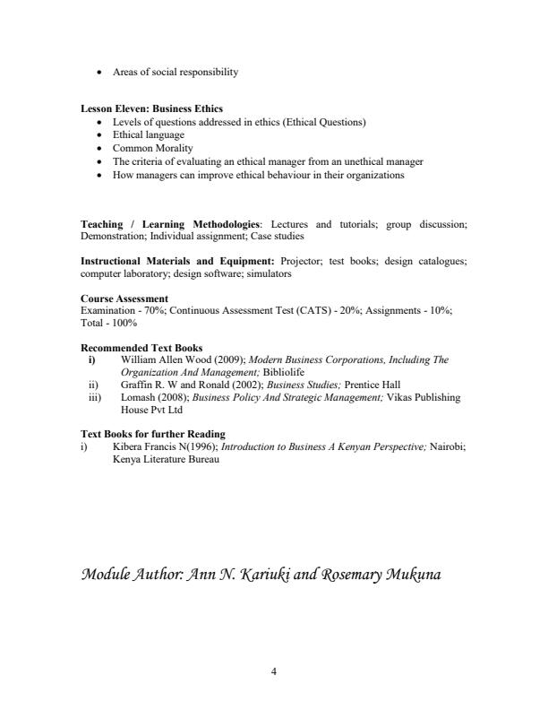 Page 3 – BBM 1101: Introduction to Business Studies Notes – Kenyaplex